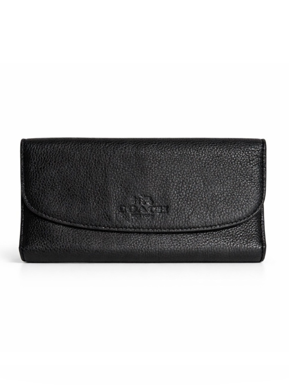 Coach Pebbled Leather Black Wallet Clutch